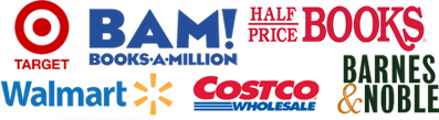 A collage of store logos including Half Price Books, Walgreens, Walmart, Costco Wholesale, Staples, and Barnes & Noble.